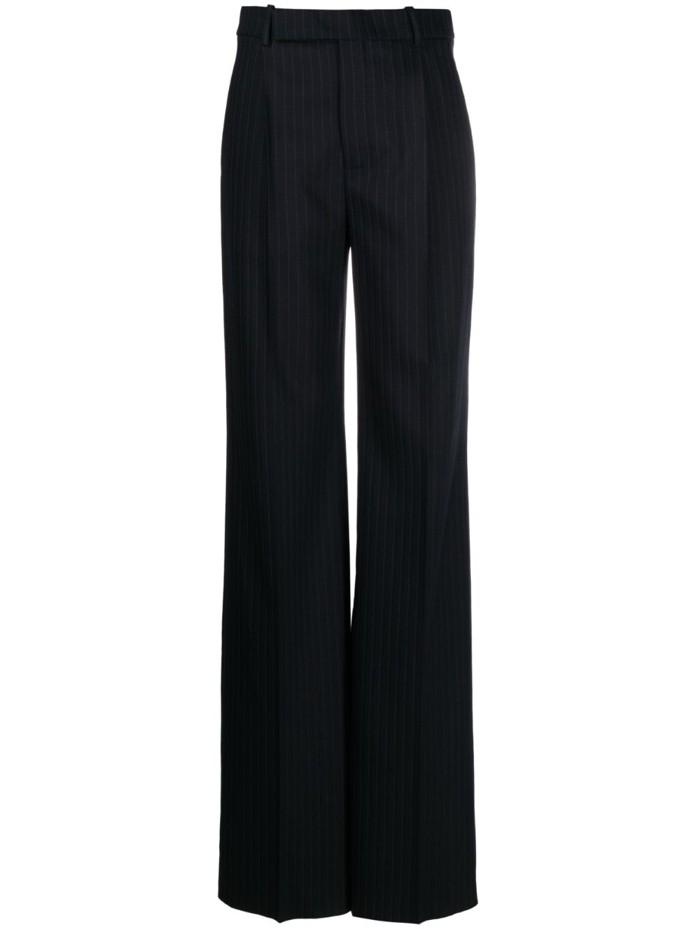 High-waist pinstripe trousers - Blue