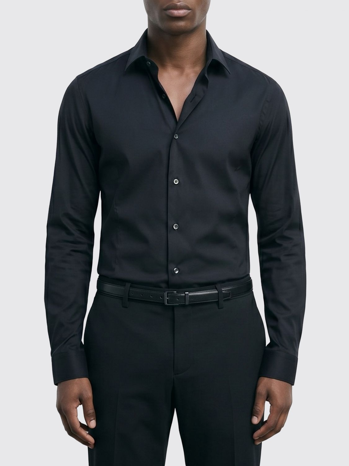 Poplin cotton-blend shirt - Purple