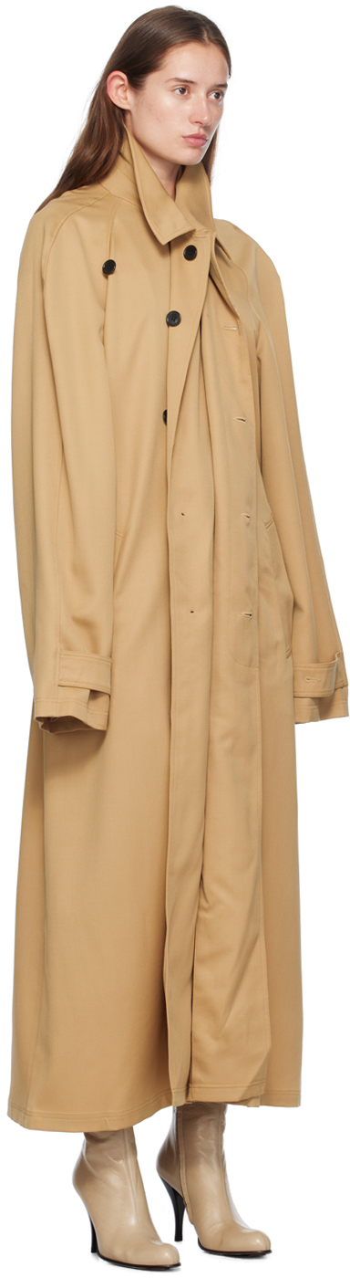 MARIE ADAM-LEENAERDT Beige Pinched Trench Coat