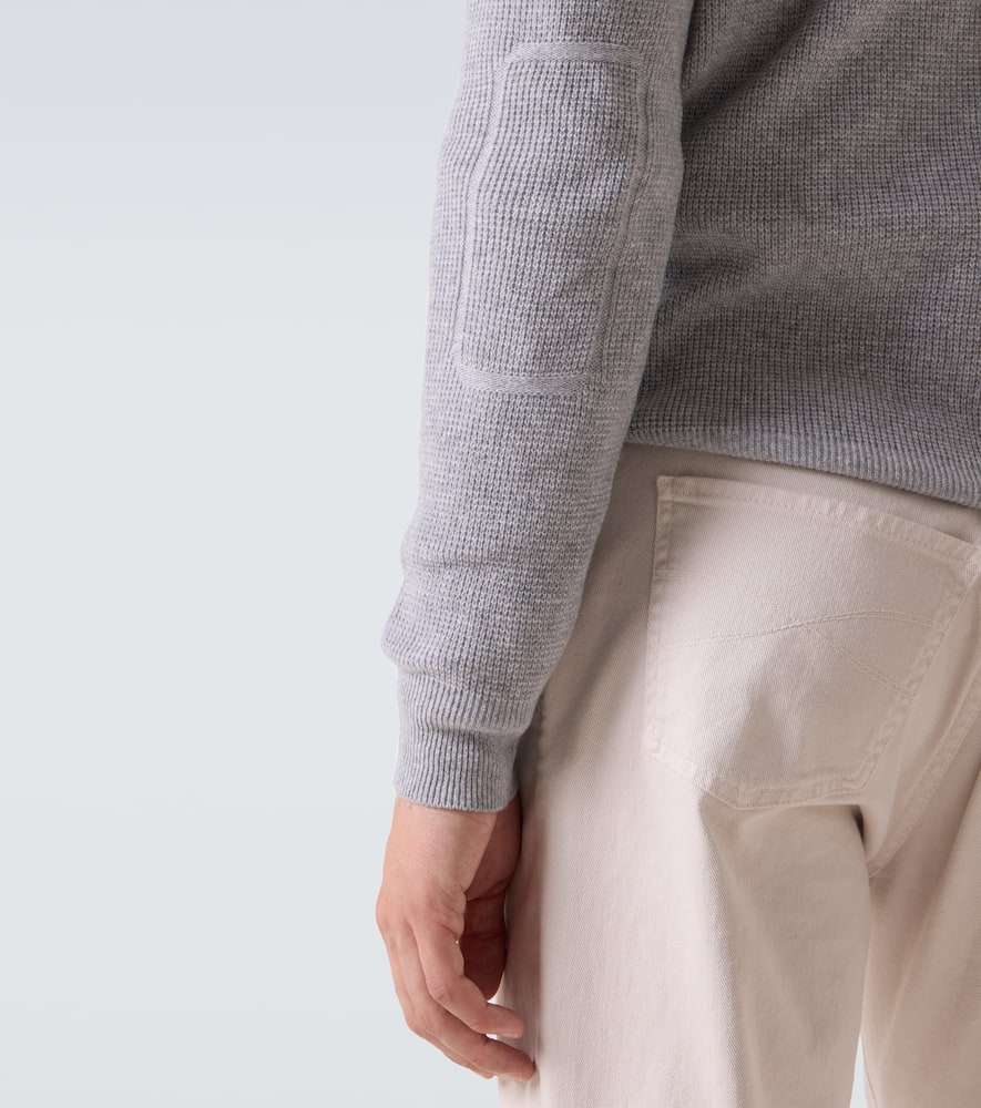 Waffle-knit wool and cashmere sweater