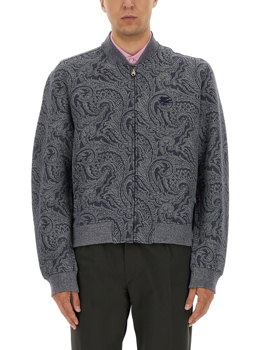 Jacquard Bomber Jacket With Logo