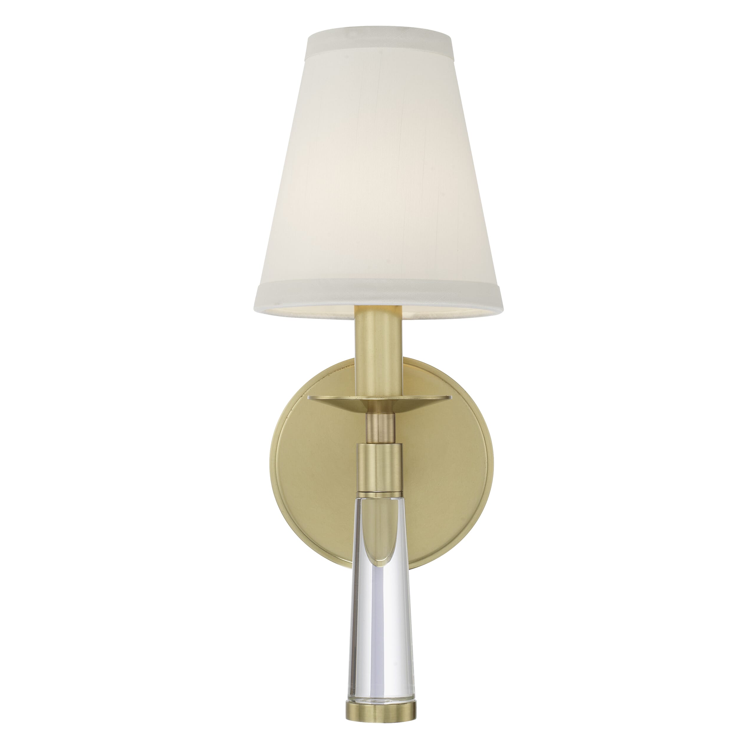 Baxter 15" Wall Sconce in Aged Brass with Glass Finials Crysta