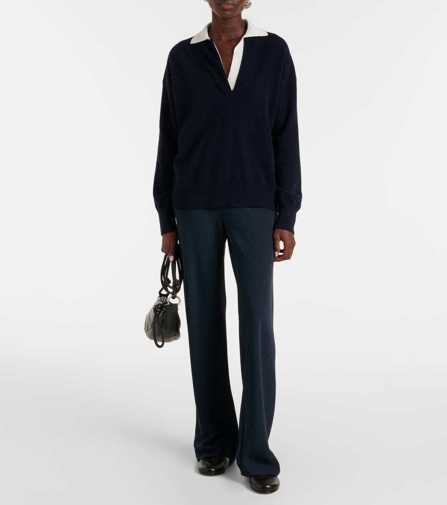 Vince Wool and cashmere-blend polo sweater