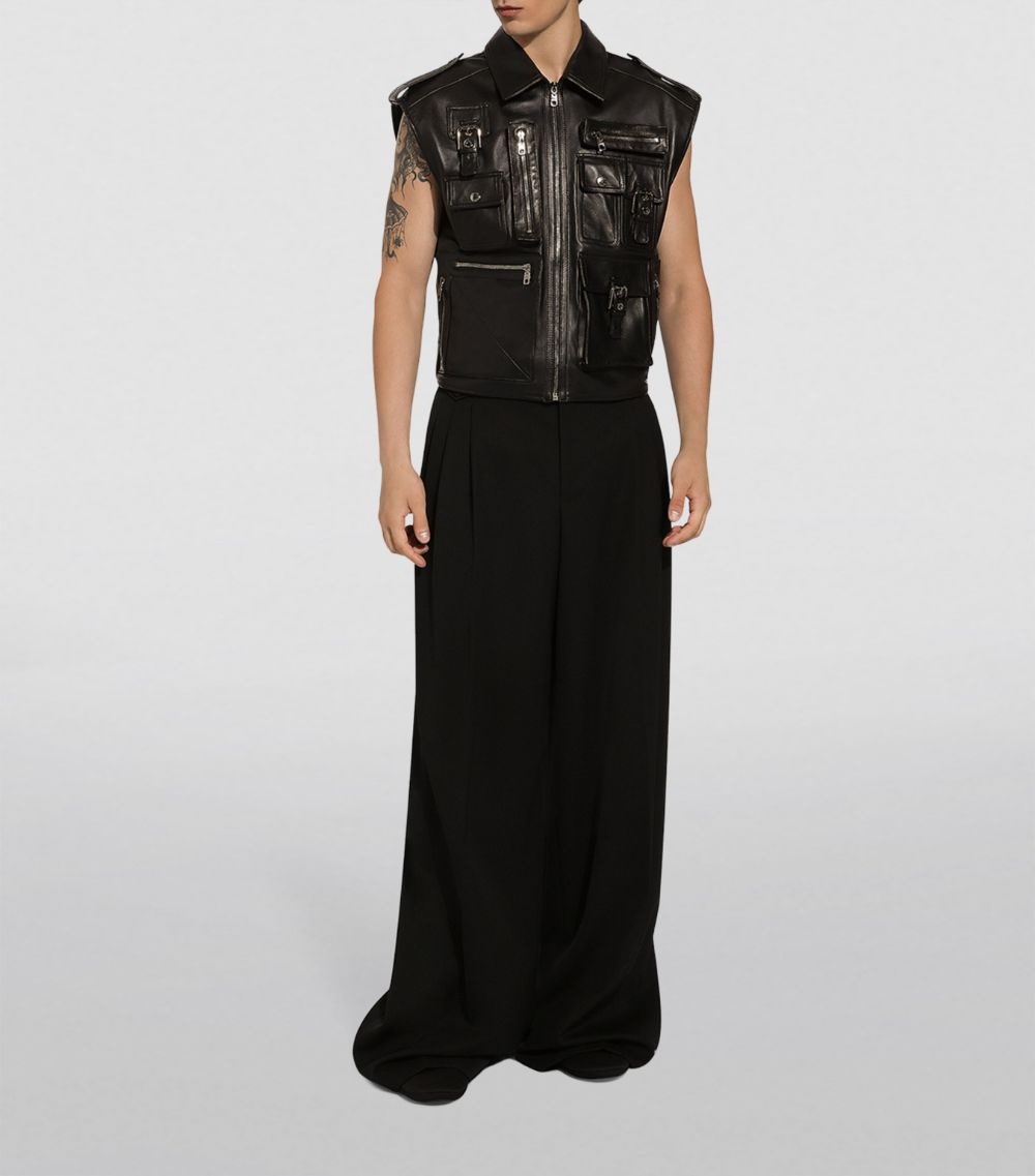 Virgin Wool Wide-Leg Trousers