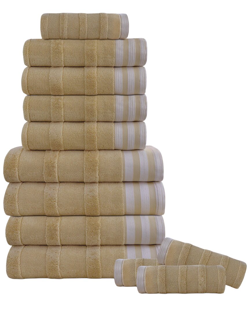 12pc Stripe Jacquard Kyoto Towel Set