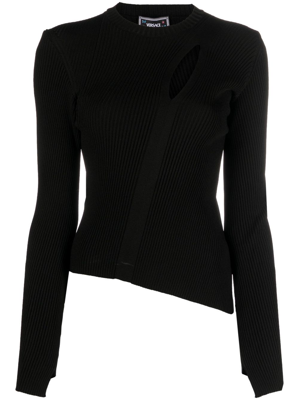 Cut-out-detailing asymmetric jumper - Black