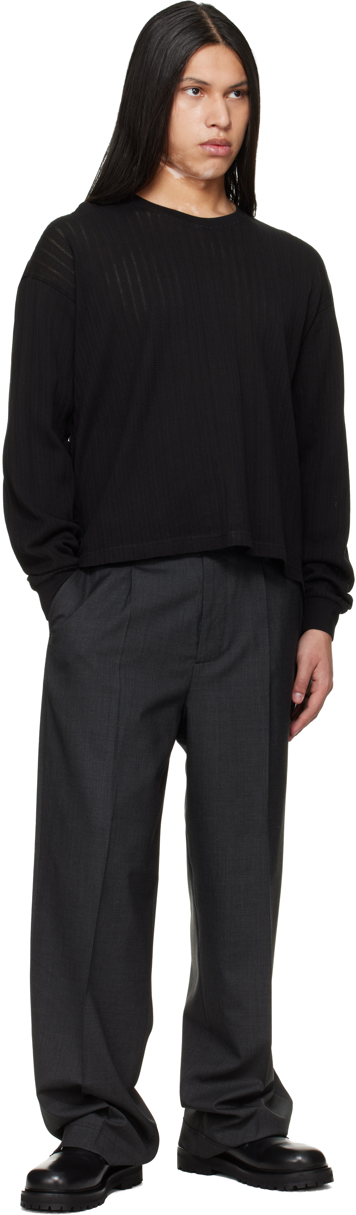 Black Relaxed LS T-shirt