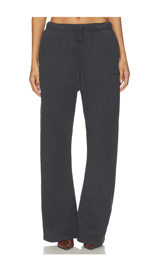Fear of God ESSENTIALS Signature Classic Fit Flare Fleece Sweatpant in Faded Black - Black. M also in L, S