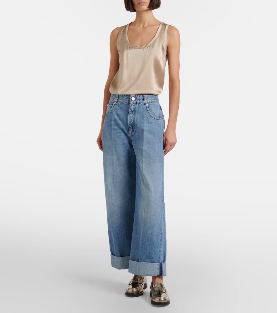 Logo wide-leg jeans
