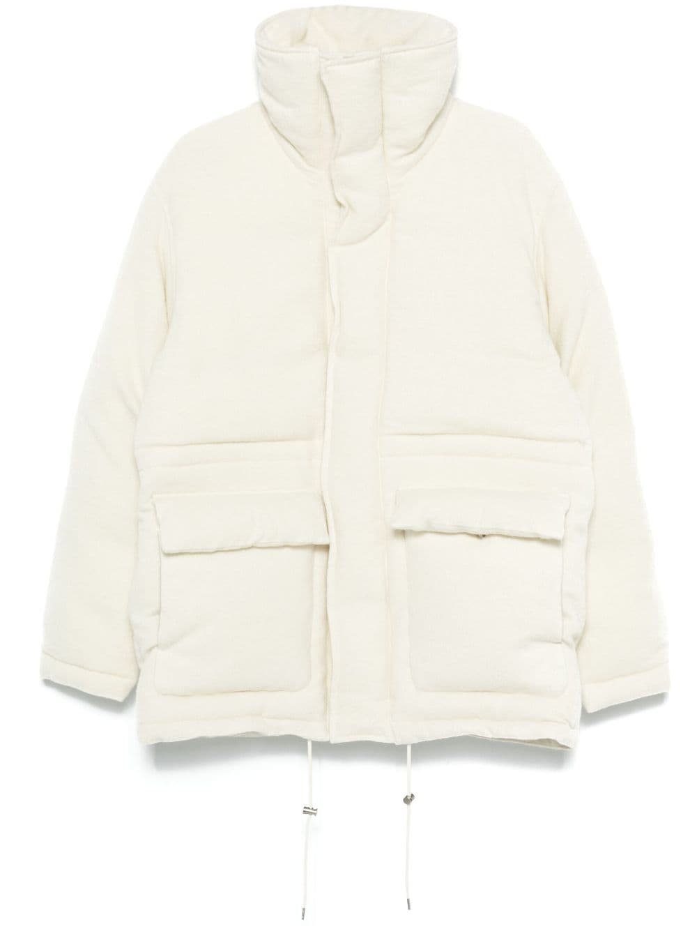 Brushed-finish puffer jacket - White