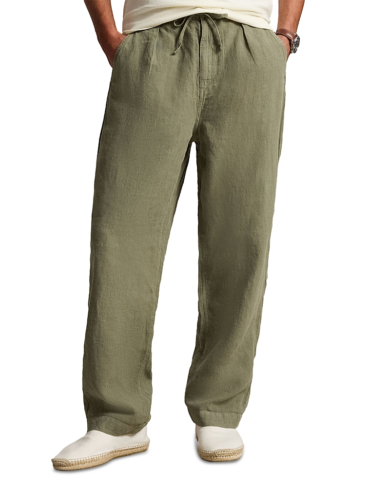 Lateef Relaxed Fit Pleated Linen Pants