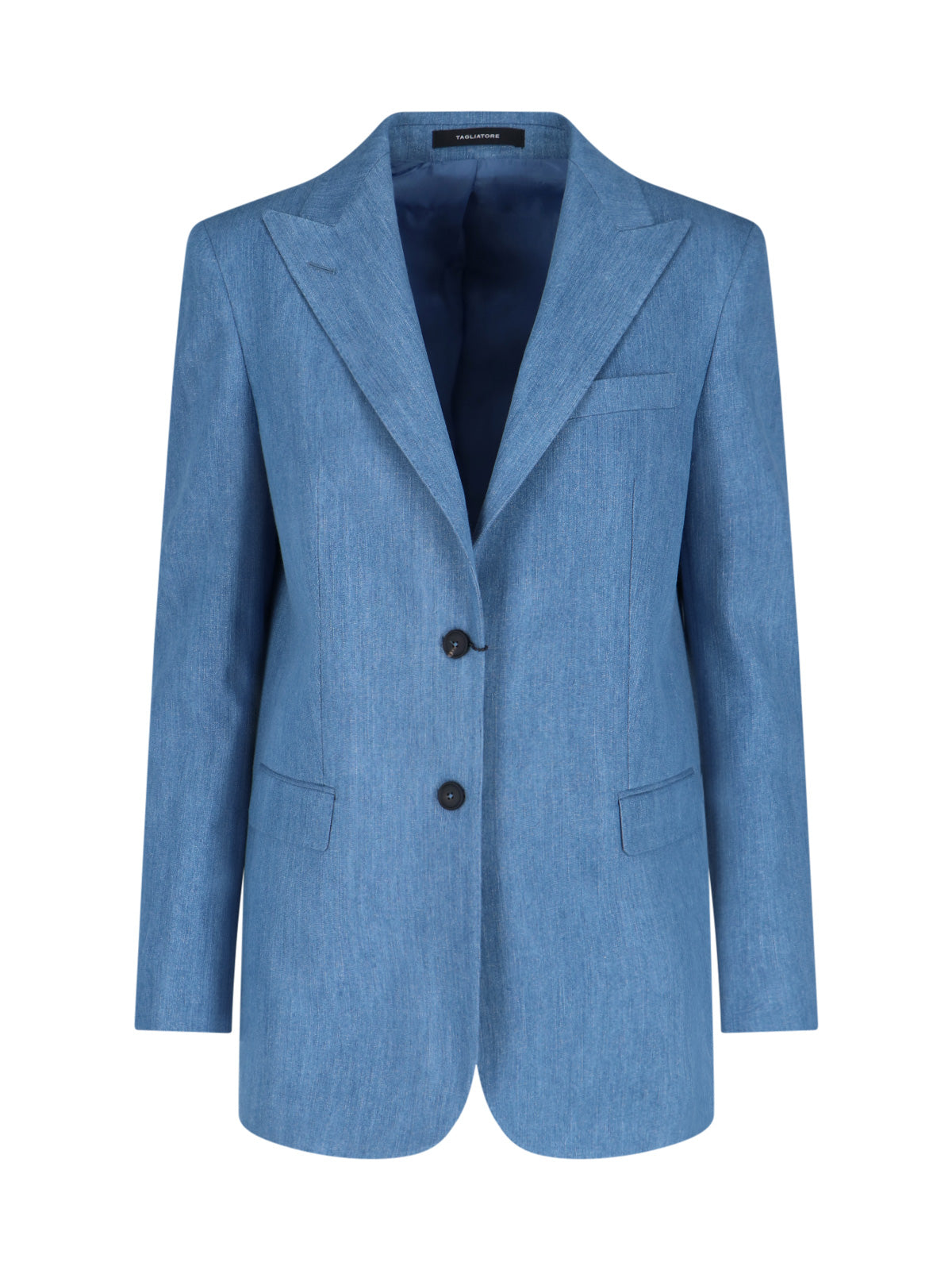 Stretch Denim-Blend Jacket with Metal Accents