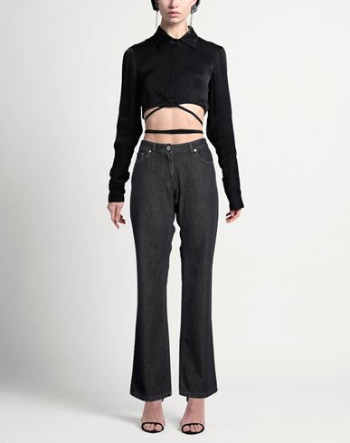 Woman Jeans Black Size 8 Cotton, Polyester