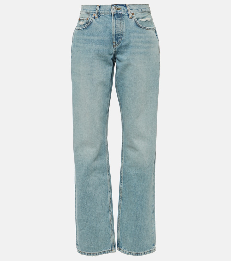 Easy mid-rise straight jeans