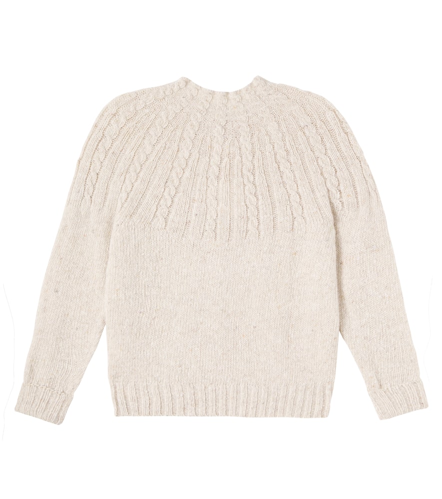 Cable-knit wool-blend sweater