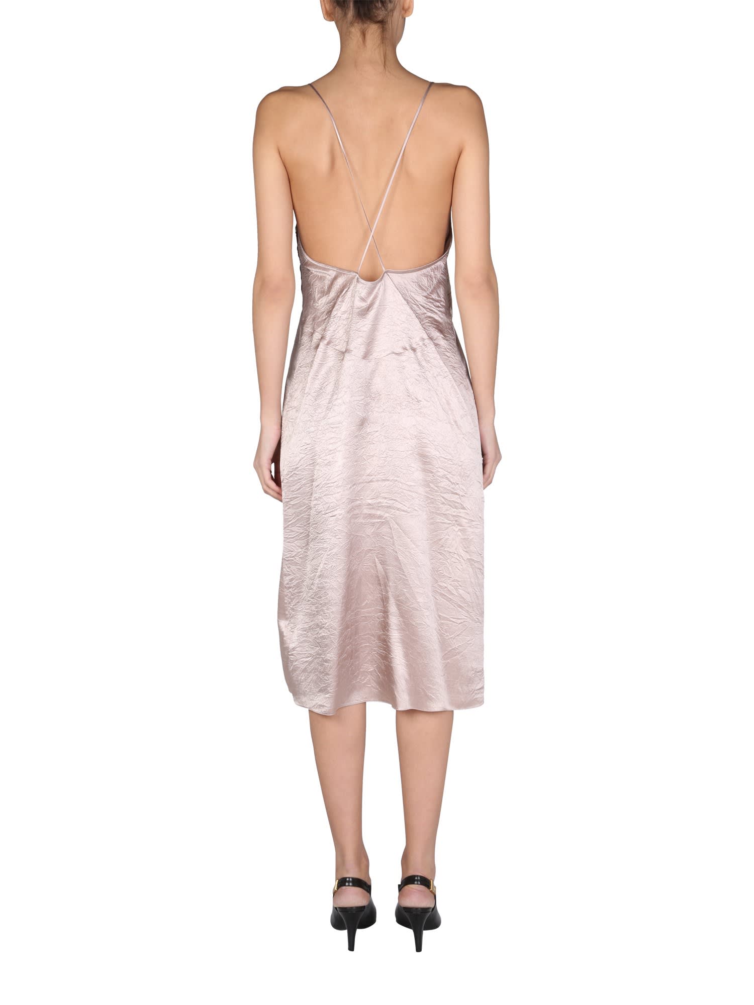 Satin-finish cami dress