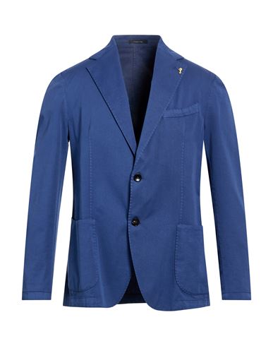 Man Blazer Blue Size 40 Cotton, Lyocell, Elastane