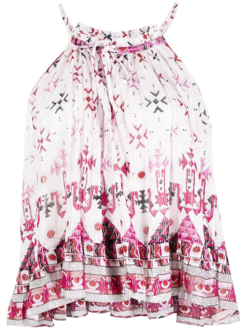 White Fabino Printed Top