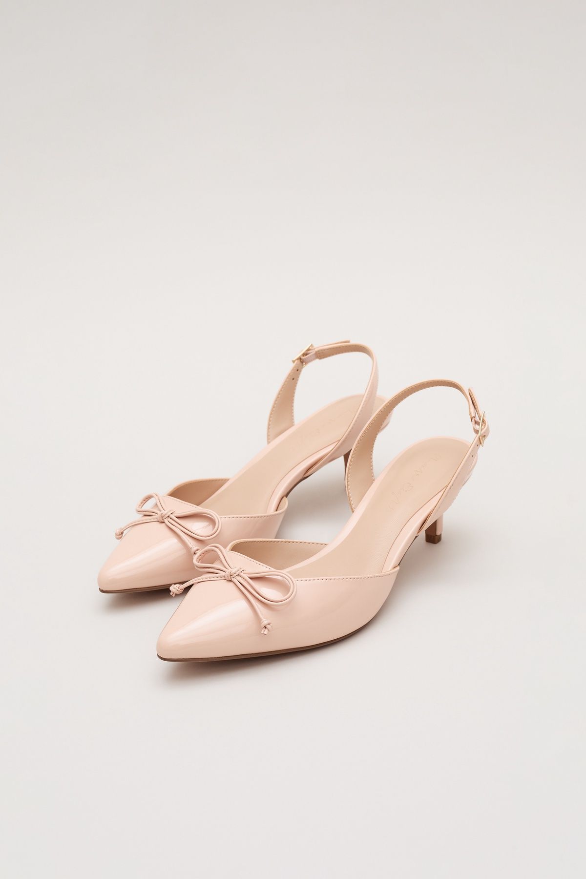 Phase Eight Bow Kitten Heel In Pale Pink