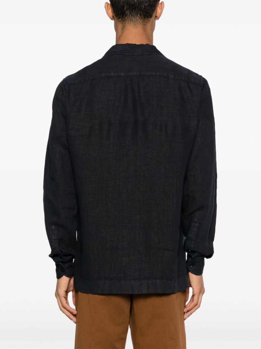 Navy Blue Long Sleeve Overshirt