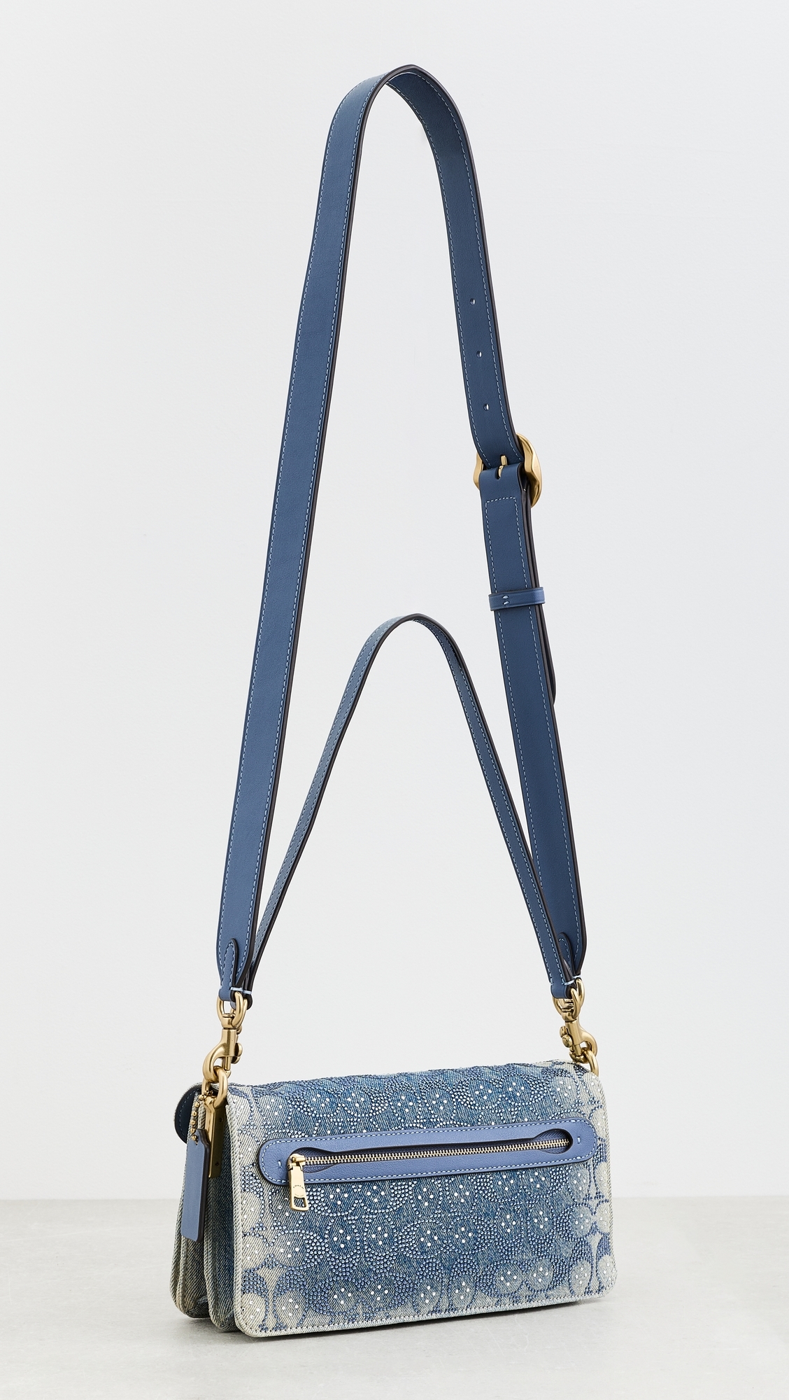 Soft Crystal Signature Denim Tabby Shoulder Bag 26 Denim One Size