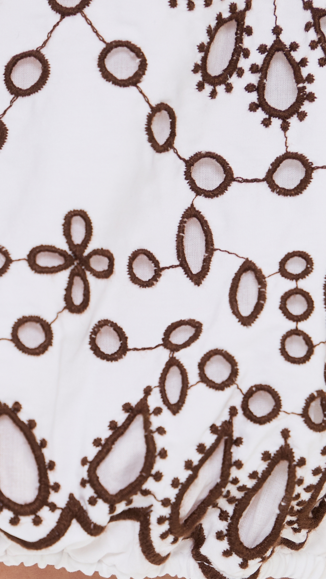 Embroidered Pull-On Shorts White Eyelet