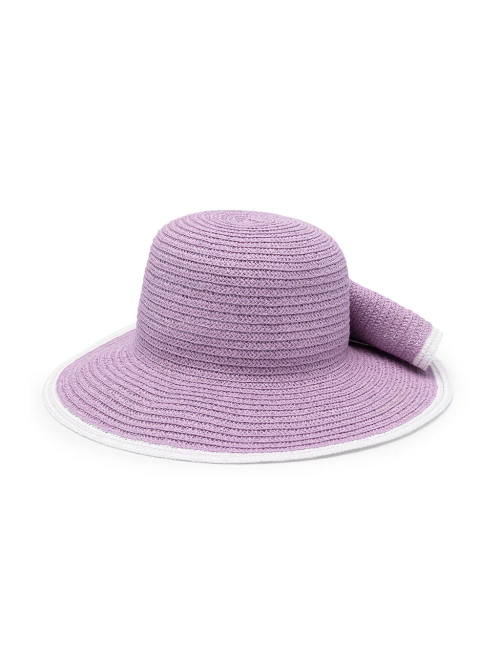Floral-appliqué sun hat - Purple