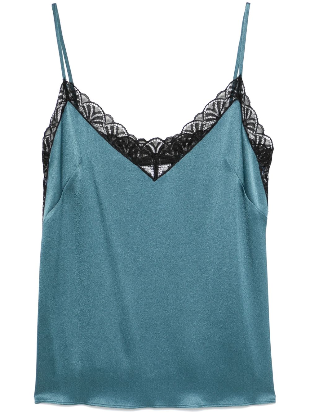 Lace-trim sleeveless top - Grey