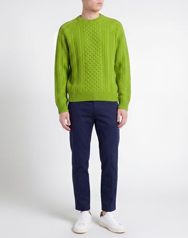Man Sweater Lime green Size S Wool, Polyamide
