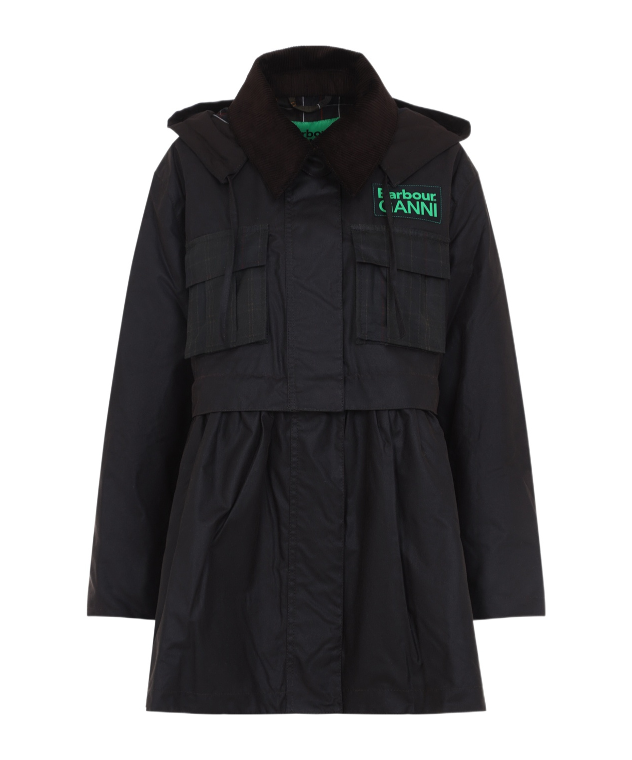 X Ganni Peplum Waxed Jacket
