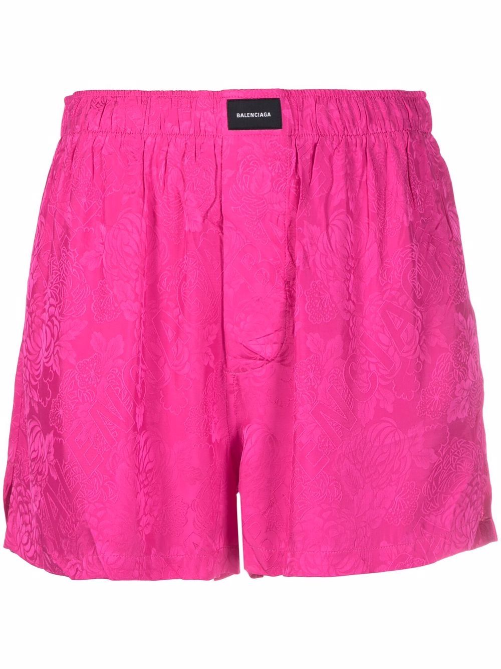 Logo-patch high-waisted shorts - Pink