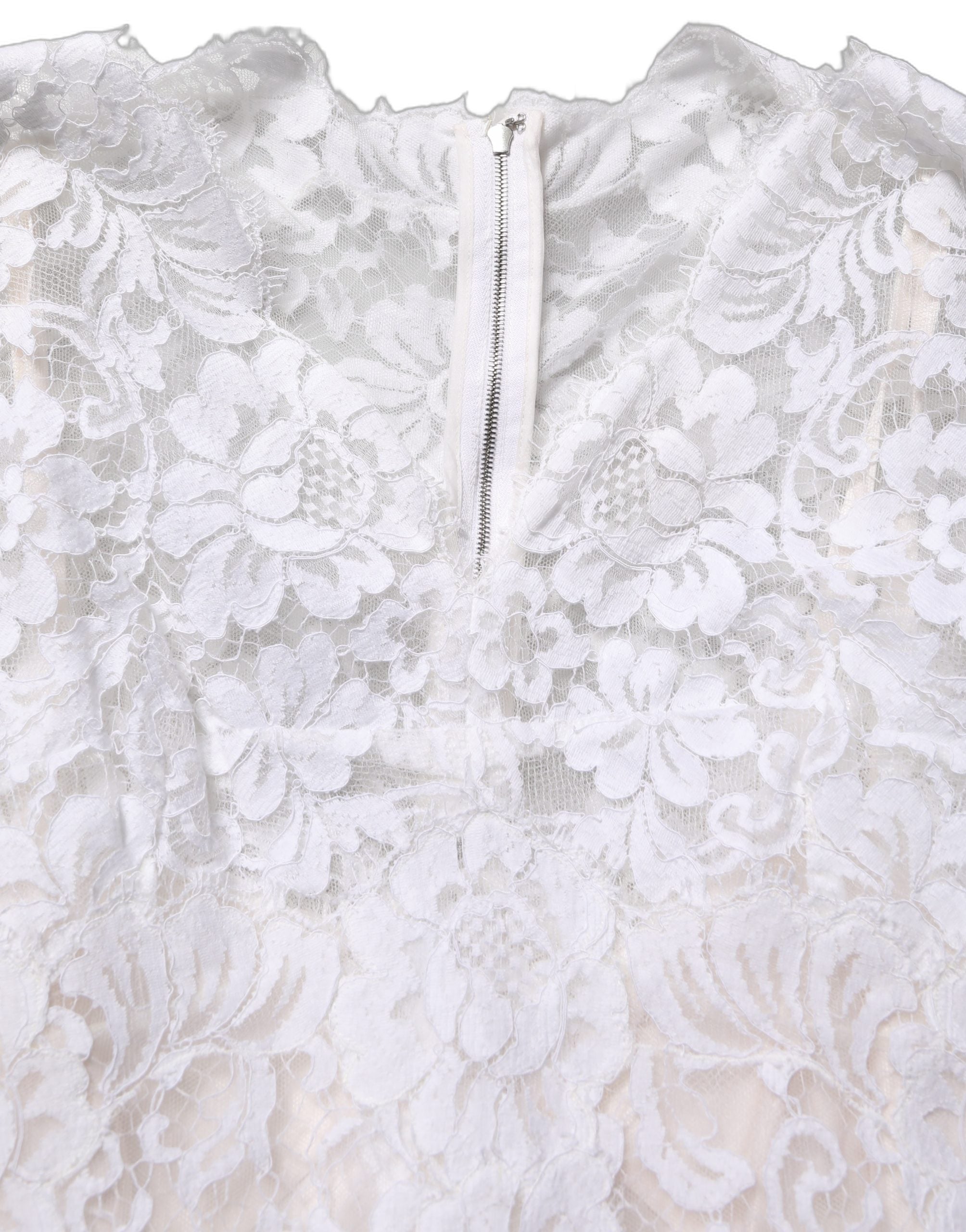 Floral Lace Gown — White