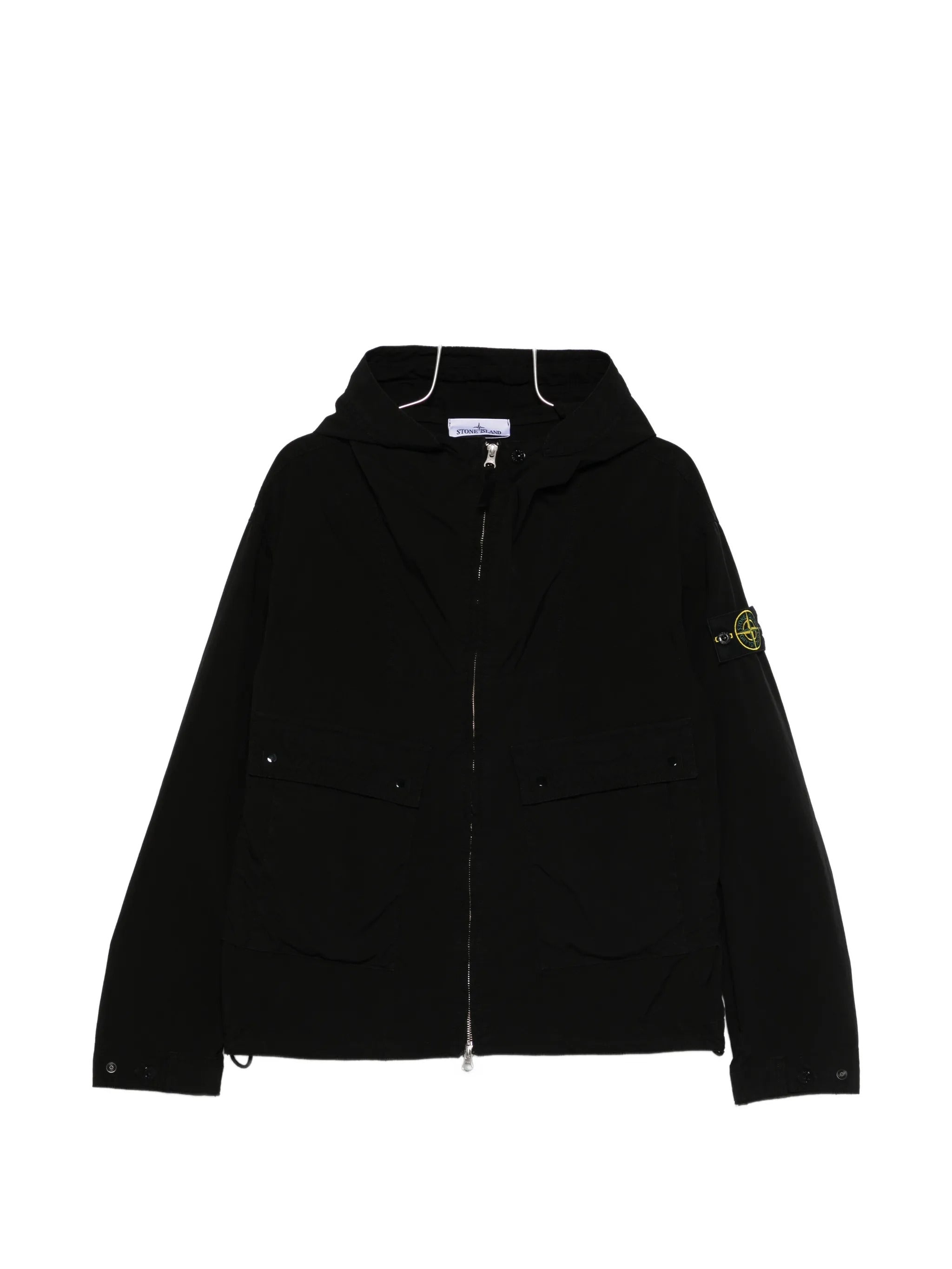-Inspired Hooded Zip Jacket with Drawcord Hem & Flap Pockets