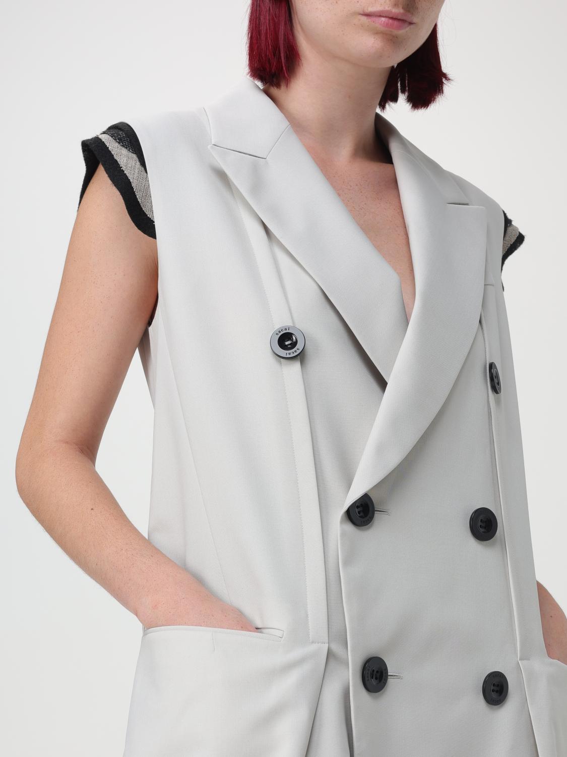 Sleeveless double-breasted jacket - Green