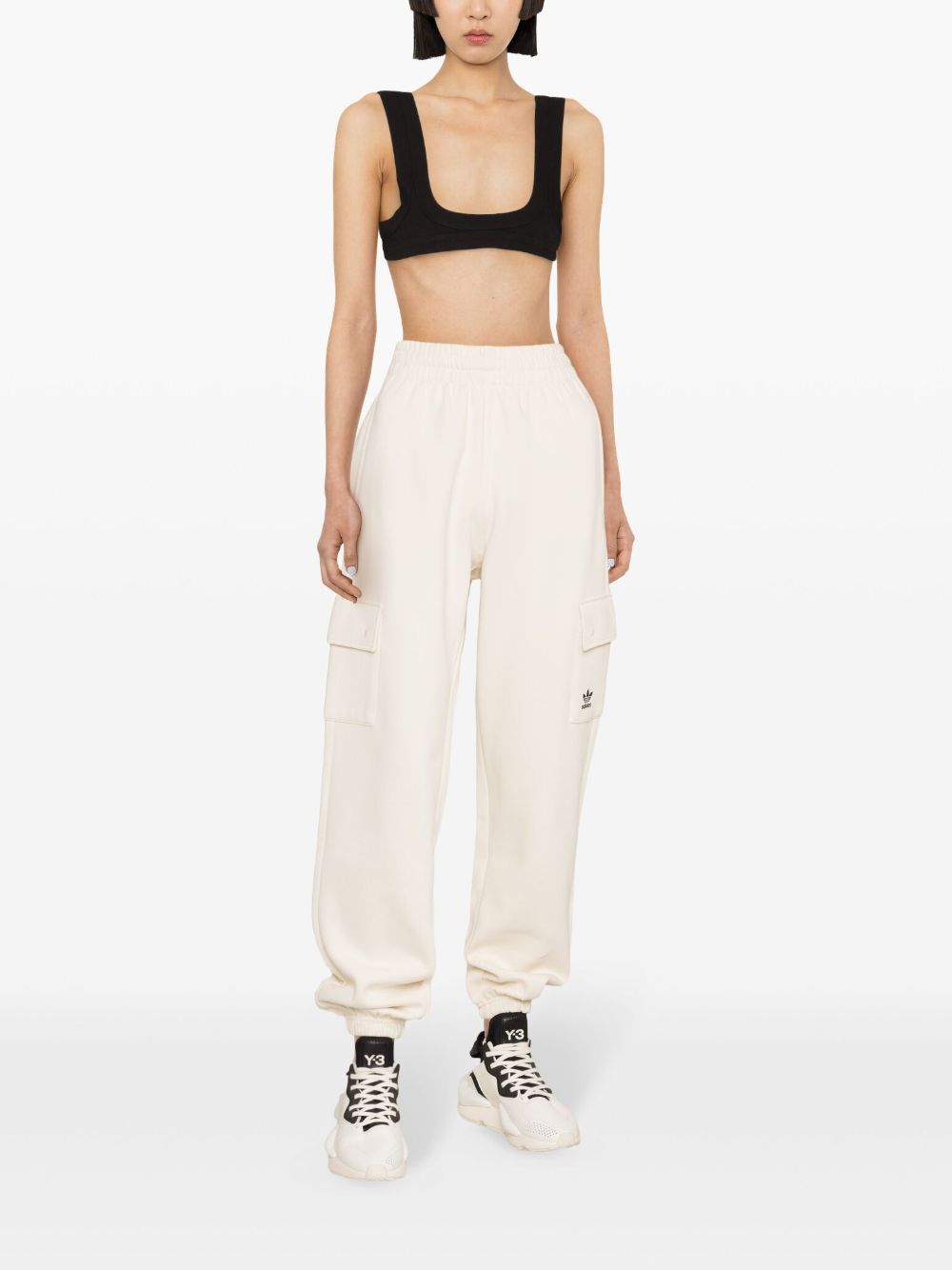 Wonwhi cotton blend track pants - Neutrals