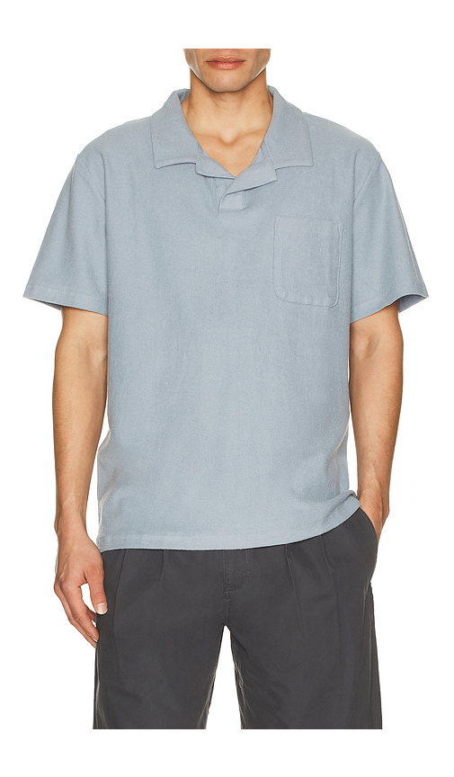 Rhythm Vintage Terry Polo in Blue. L. Also in S, XL/1X
