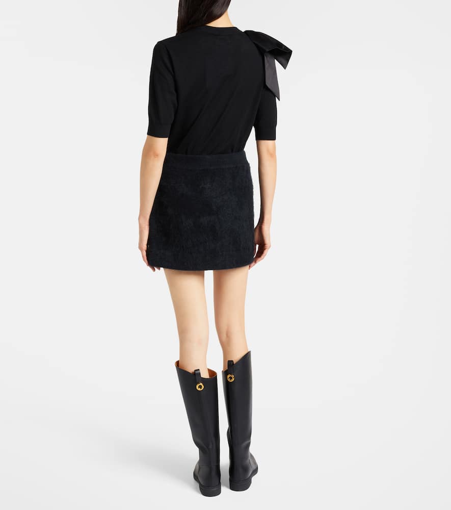 Fluffy Statement wool-blend miniskirt