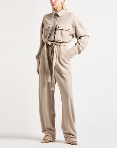 Woman Jumpsuit Beige Size 2 Wool