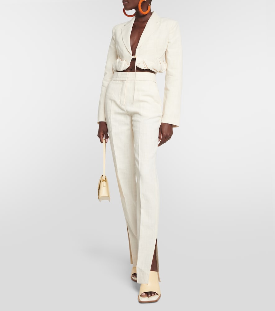 La Croissant linen-blend jacket