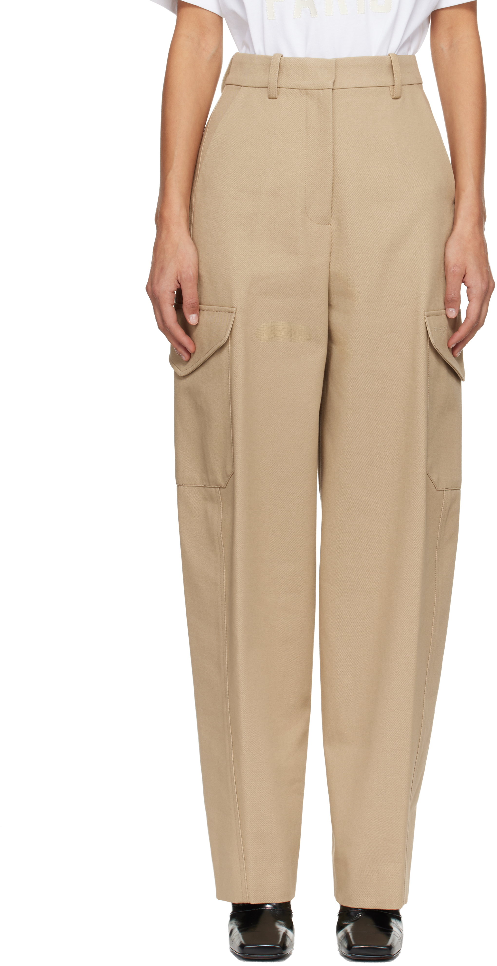 Beige Cocoon Utility Trousers