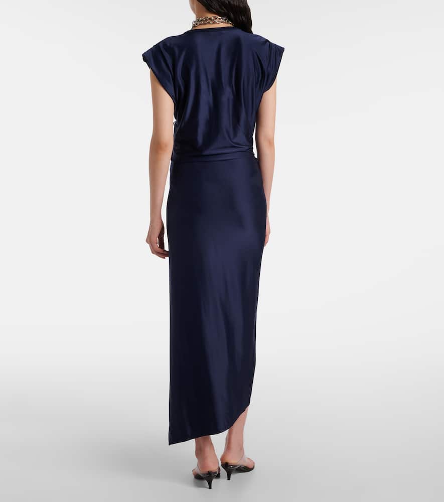 Draped jersey maxi dress