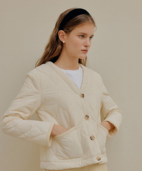QUILTING JACKET_IVORY