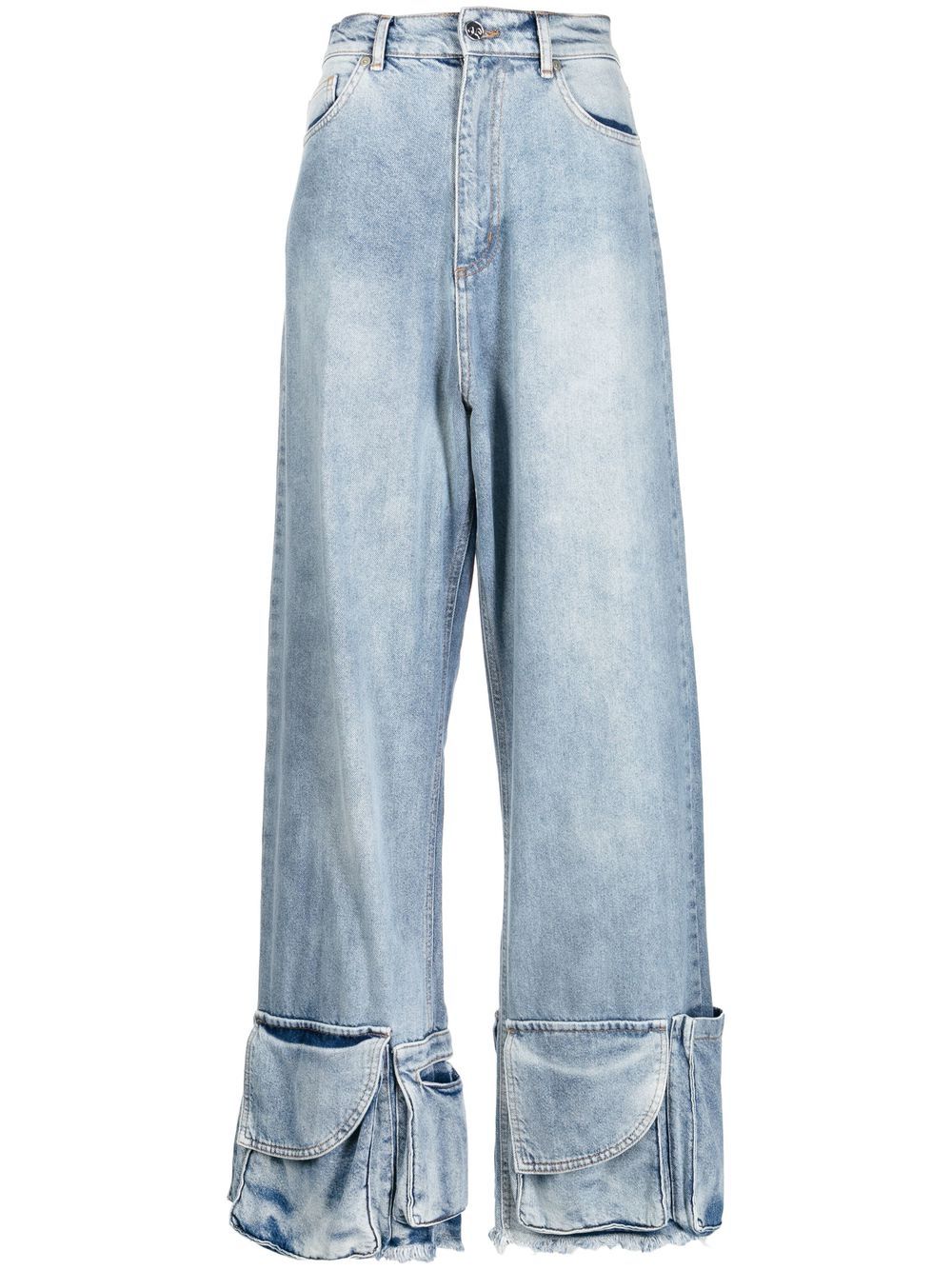 Pocket-hem cargo jeans - Blue