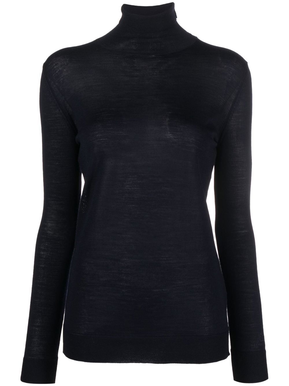 Fine-knit turtleneck top