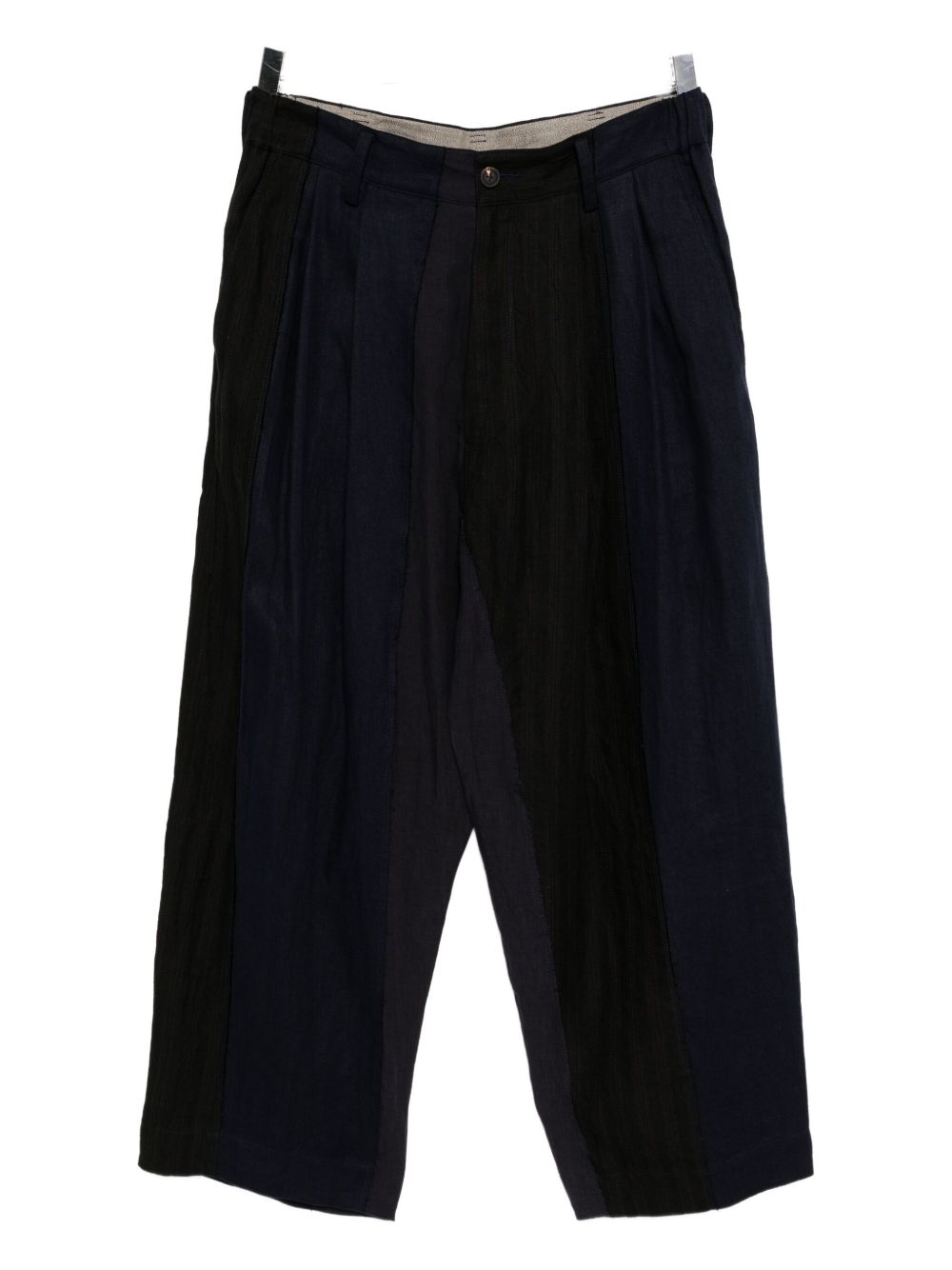 Collaged wide-leg trousers - Blue