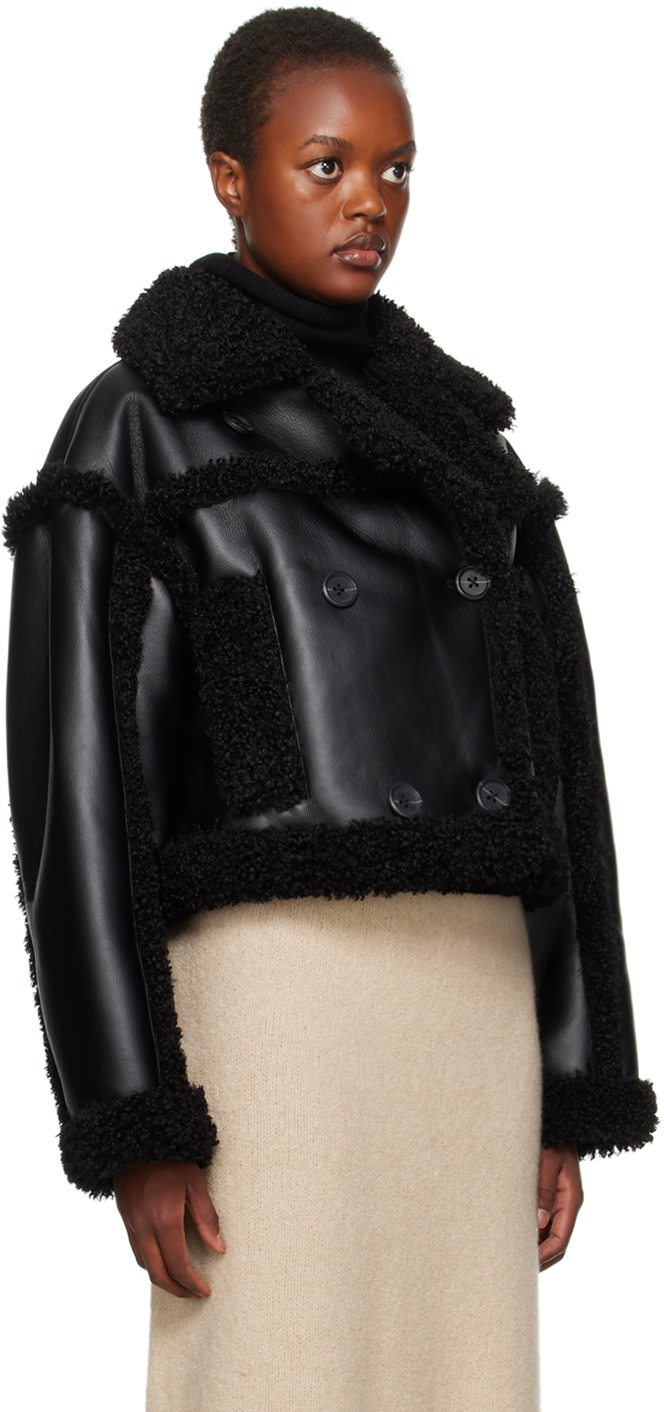 Stand Studio Black Kristy Faux-Shearling Jacket