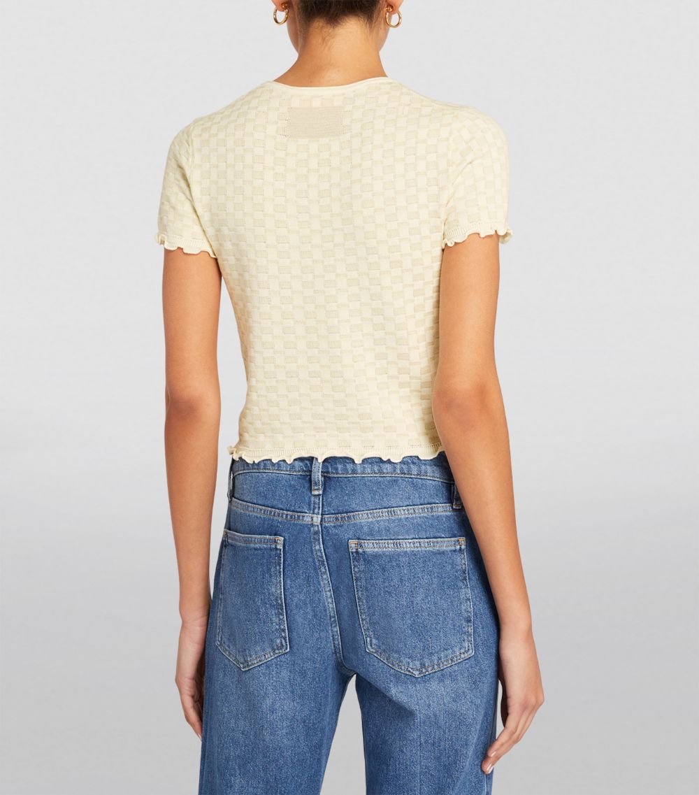 Cotton-Silk Cropped T-Shirt