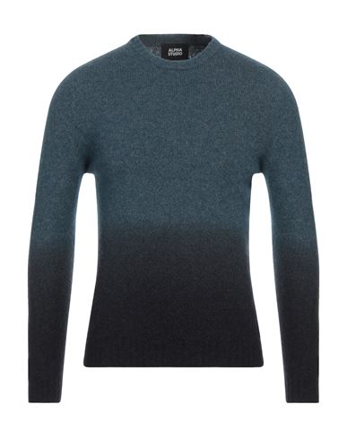 Alpha Studio Man Sweater Deep teal Size 40 Alpaca wool, Polyamide, Cotton, Modal, Elastane