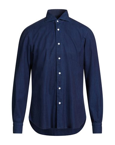 Man Shirt Midnight blue Size 17 Cotton