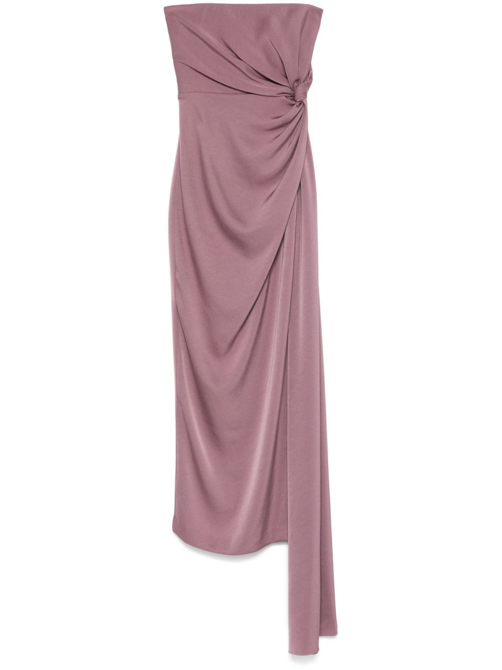 Twist-detail satin midi dress - Black